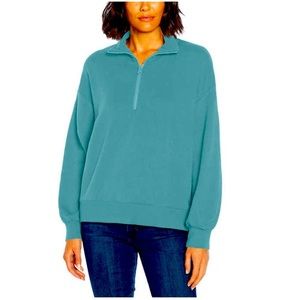 ⭐️ Three Dots Ladies' Quarter Zip Pullover, Nile Blue (S)